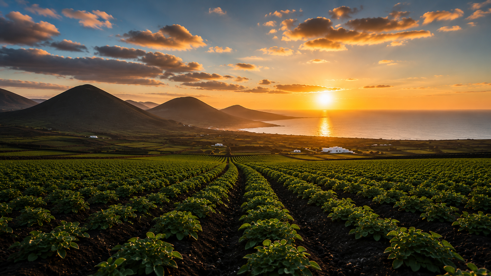 Cultivos de papas y batatas en Lanzarote Campos de cultivo de batatas y papas en Lanzarote, Islas Canarias — Crops Import & Export.